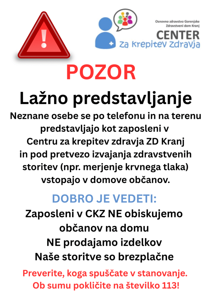 opozorilo CKZ na lažno predstavljanje